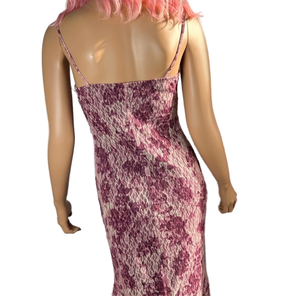 CHARLOTTE ROUSE Y2K lace & spaghetti strap party dress purple with pink like new - Picture 4 of 11